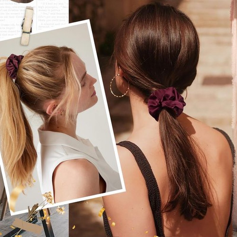 CEELGON Burgundy Bachelorette Party Favors Set of 8 Themed Bridesmaid Proposal Gifts Satin Scrunchies Hair Ties Bridal Shower Wedding Favors for Women