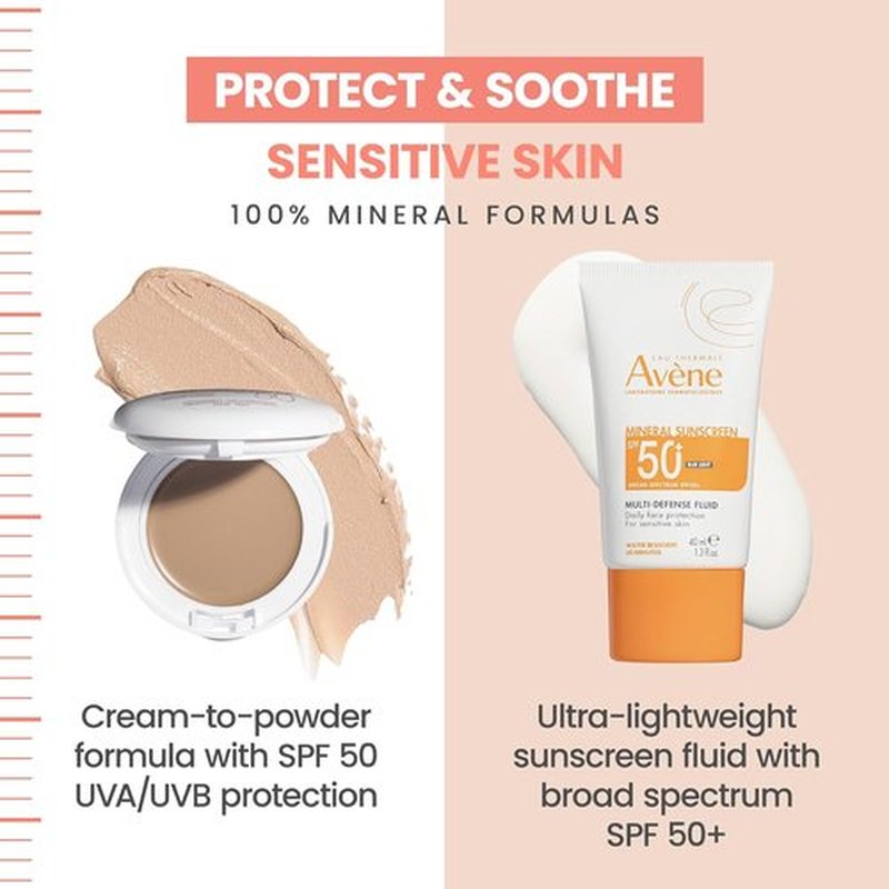 Avène High Protection Tinted Compact | Mineral Sunscreen SPF 50+ | Water-Resistant, Non-Greasy Beige