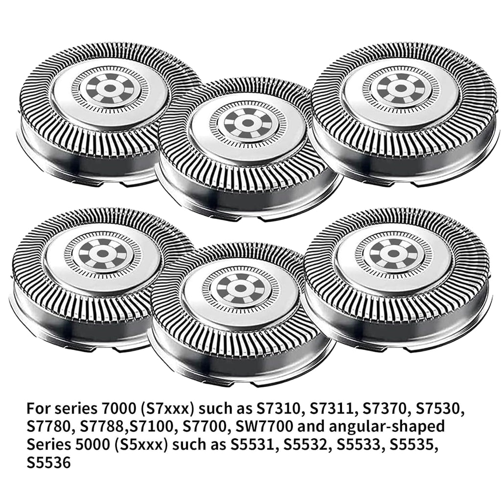6 Pack SH71/52 Replacement Heads Compatible with Philips Norelco Series 7000 and Angle 5000 Series, SH71 Upgraded Replacement Blades Compatible with Philips Electric Shaving Series 7000 S7311 S7370