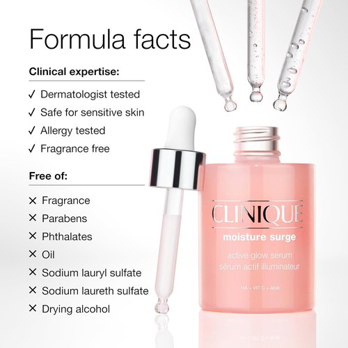 Clinique Moisture Surge Duo - Active Glow Serum & 100H Hydrator | Oil-Free Face Moisturizer 1 Fl Oz