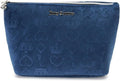 Juicy Couture Makeup Bag - Blue Velour Cosmetics Organizer with Zip Top | Travel Essentials