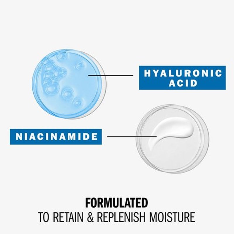 Olay Hyaluronic Acid Face Mousturizer, Plump & Hydrate, Fragrance-Free - Hydrating Gel for Dry Skin Retain & Replenish Moisture, with Niacinamide, Non-Greasy, 2 Oz