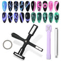 SUPWEE Cat Eye Magnet for Nails 4PCS Nail Polish Magnet for Cat Eye Gel Nail Polish Multi-Function Double-Head Mangtic Stick for 9D Strip Galaxy Cat Eye Nail Art Design DIY Home Manicure