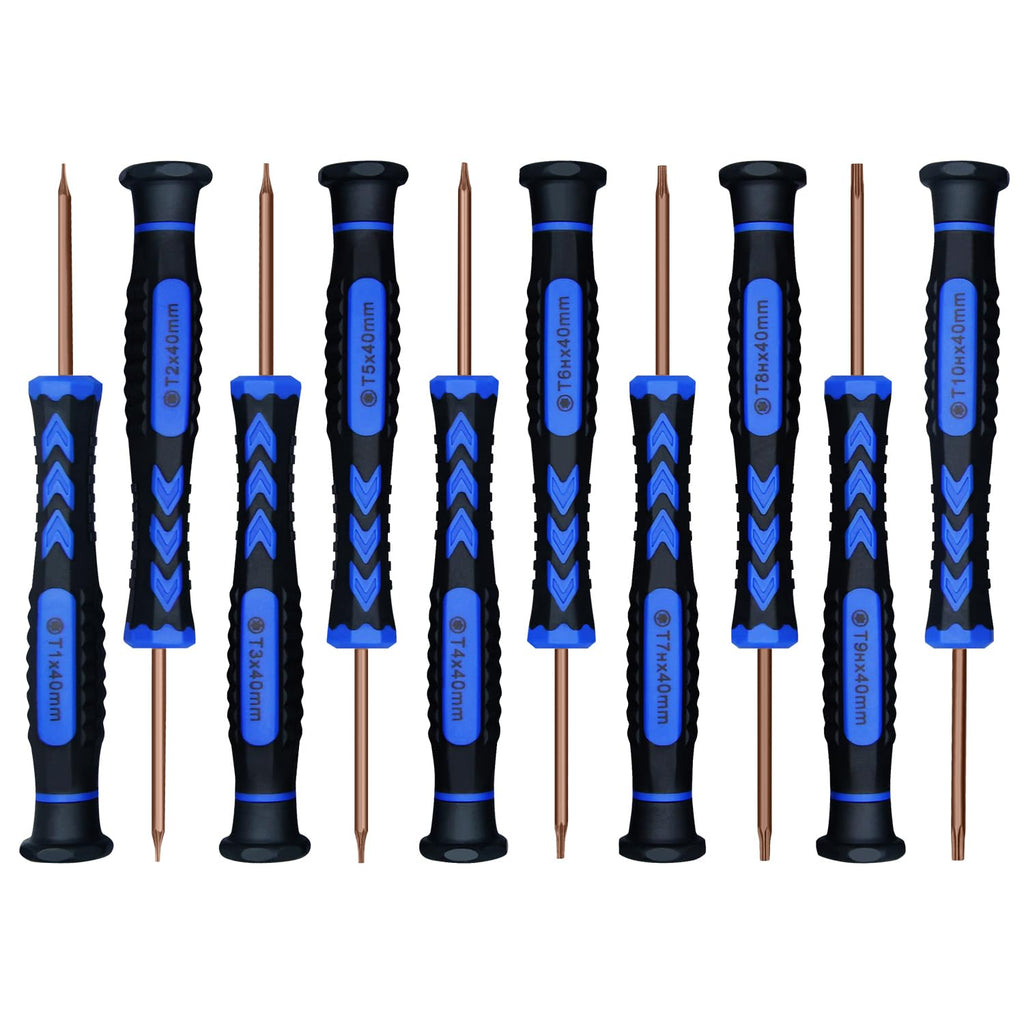HengTianMei 14 in 1 S2 Steel Torx Screwdriver Set with T1 T2 T3 T4 T5 T6 T7 T8 T9 T10 Security Torx Bit & ESD Tweezers, Magnetic Screwdrivers Precision Repair Kit for Xbox, PS4, Macbook, Computer