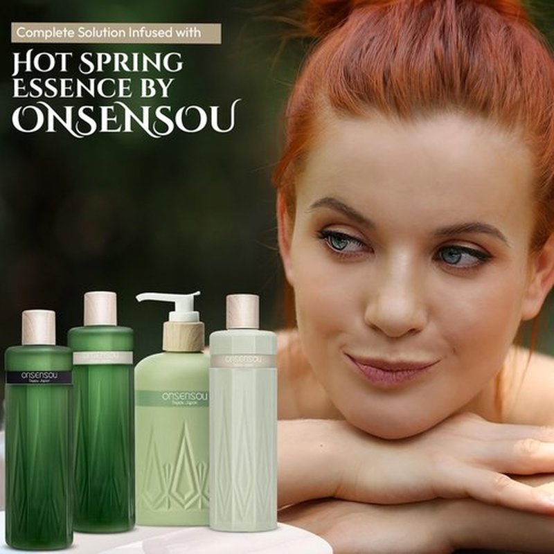 ONSENSOU Sulfate Free Shampoo and Conditioner for Women & Men, Hot Spring Dry Scalp Shampoo and Conditioner Set for Sensitive Scalp & Dry Hair with Green Algae & Yeast Extract From Japan, DAILY CARE