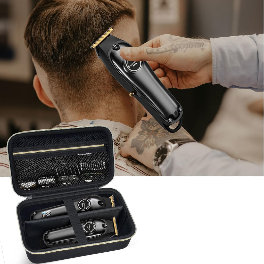Case Compatible with Novah for Ufree for KIKIDO for GLAKER for FADEKING for GSKY for Romanda Professional Hair Clippers, Beard Trimmer Grooming Storage Holder for Hair Trimmers Set (Box Only)-Black