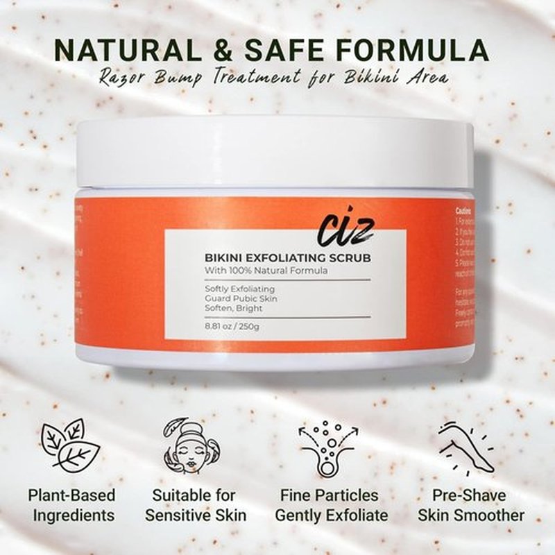 Bikini Area Exfoliator, Exfoliating Scrub for Bikini Area, Ingrown Hair Treatment for Bikini Area, Razor Bump Treatment for Bikini Area, Sugar Scrub for Bikini Area, Shaving Exfoliator Scrub for Women