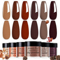 Dip Powder Set, Honey Joy 6 Colors Brown Coffee Color Dipping Powder Set Nail Art Manicure DIY Salon Home Gifts for Women, No Need Nail Lamp Cured (DP-C-6pcs-10g/box)…