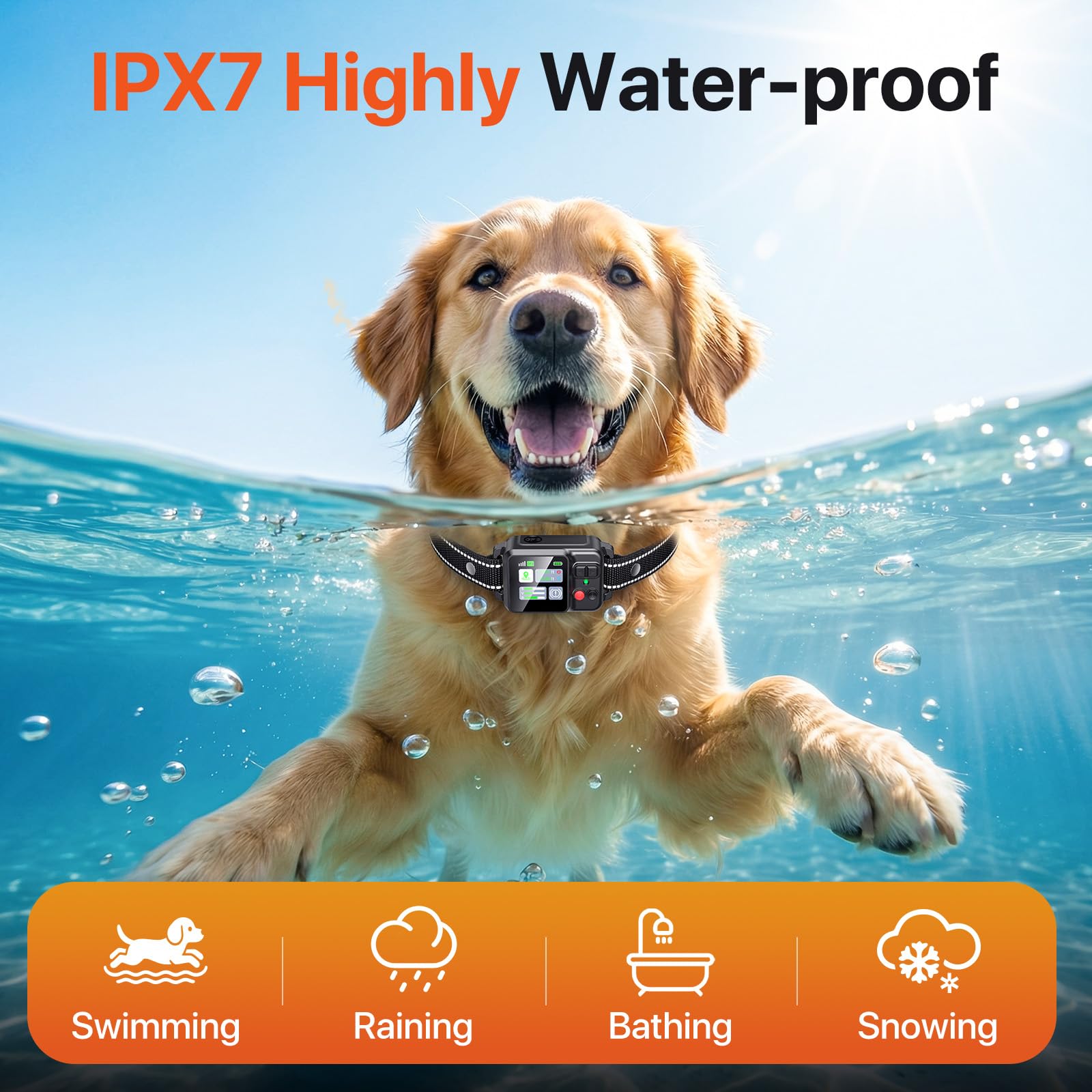 Wireless Dog Fence System, Dog Collar Electric Fence for Dogs- Fence for Dogs, GPS, Adjustable 49-6561ft Range, IPX7 Waterproof Rechargeable Collar, 3 Training Modes for Outdoor (All Black)