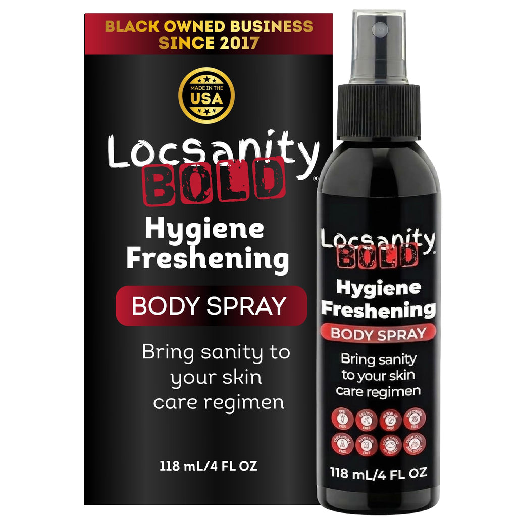 Locsanity BOLD Body Spray for Men - Freshening Deodorant for Groin, Balls, Armpits - Soothing, Cooling, Deodorizing Spray - Natural Personal Hygiene, Skincare Regimen
