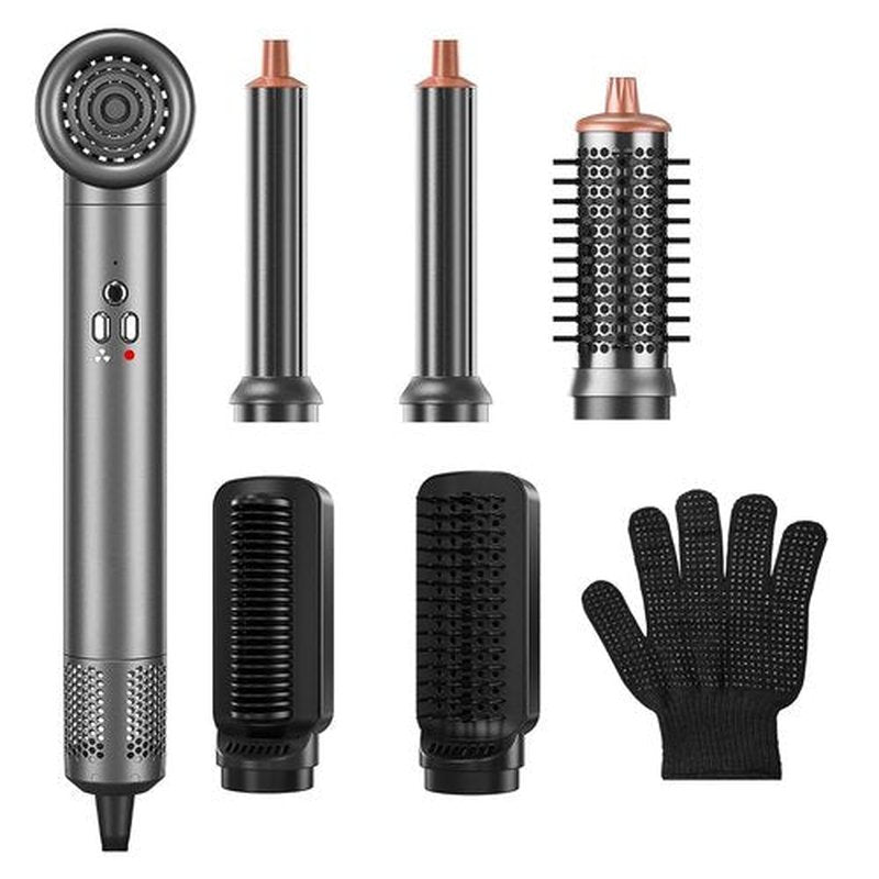 Air Styler Hair Dryer Brush - 6 in 1 Hair Styler Ionic Auto Wrap Hot Air Curler Blow Dryer Brush, 38m/s High Speed Blowout Airflow Hair Dryer Multi Styler Fast Drying Styling for Curly/Straight Hair