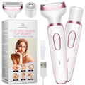 Electric Razor - Shaver - Trimmer for Women: 2 in 1 Painless Body Razors and Facial Hair Remover - Rechargeable Hair Removal Kit for Face Body Leg Bikini Underarm Arm