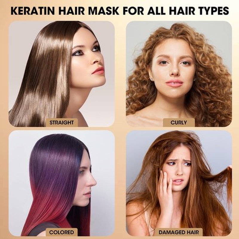 CNMOFAXIN Keratin Hair Mask Deep Conditioner - Argan Oil & Protein Repair for Dry Damaged Hair - Long Lasting Microcapsule Fragrance - Hydrating Treatment for Frizz Control, 17.5 Oz (500ml)