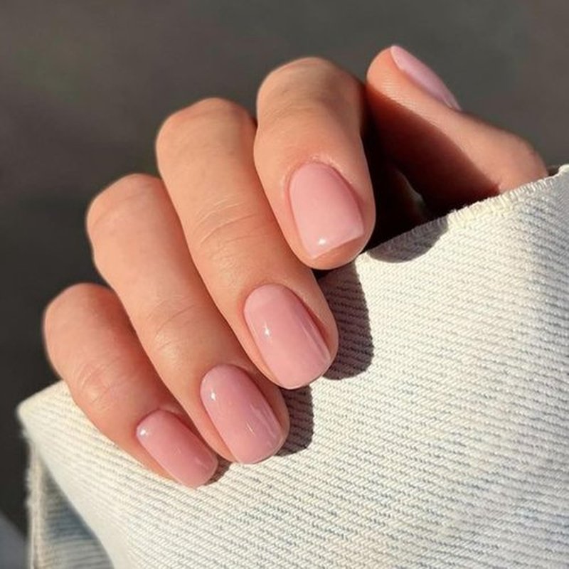 Modelones Pink Press-On Nails - Reusable Short Square Fake Nails Kit with Glue & Mini File | 32 Pcs, 16 Sizes