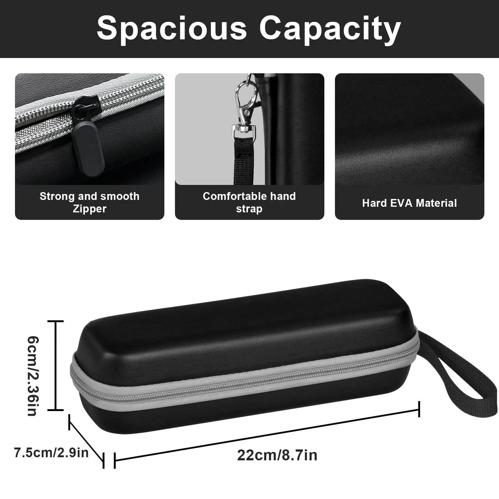 Toothbrush Travel Case for Oral-B/Oral-B Pro 1000 1500 5000 7000 7500 6000 9600/ Phlips Sonicare 4100 5100 1100 6100 5300 Electric Toothbrush, Portable Hard Protective Storage Bag (Black)