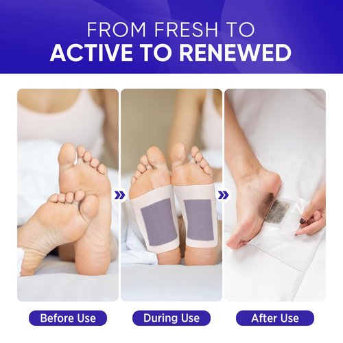 AOSORW Natural Foot Pads - Lavender Bamboo Vinegar - Premium Foot Care - Soothing Nighttime Ritual - Comforting Aromatherapy Experience - 30 Pads (Pack of 1)