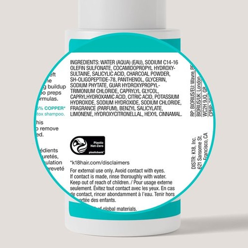 K18 PEPTIDE PREP™ Detox Clarifying Shampoo - Color-Safe, pH-Optimized Cleanse for Product Buildup & Oils