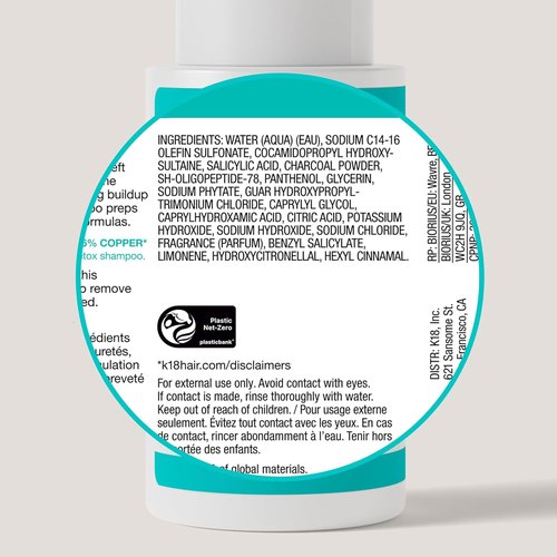 K18 PEPTIDE PREP™ Detox Clarifying Shampoo - Color-Safe, pH-Optimized Cleanse for Product Buildup