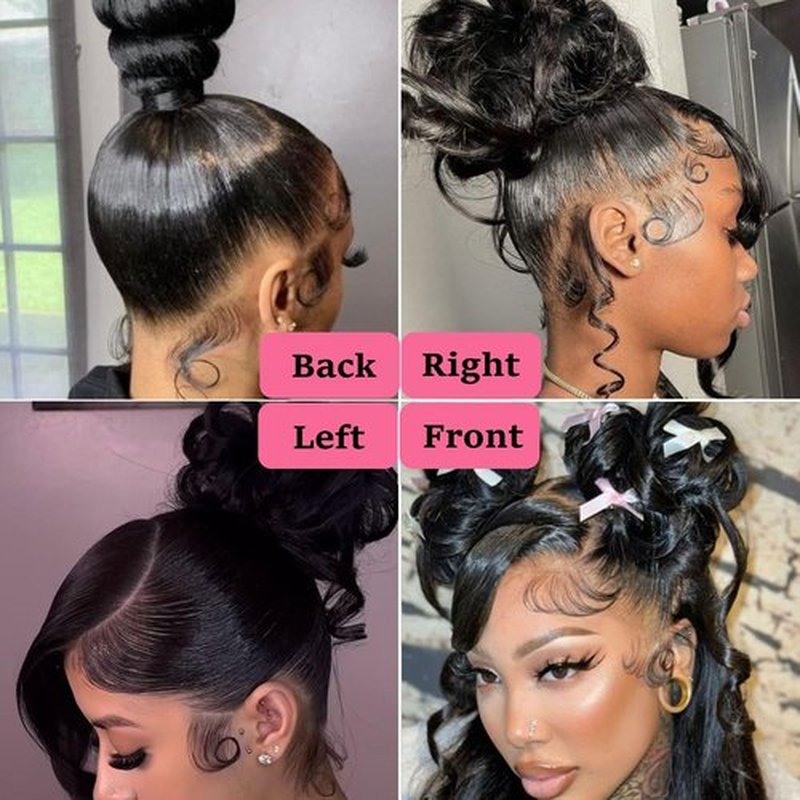 kloiynj 360 Lace Front Wigs - 220% Density Body WaveHD Lace Front Wigs - Brazilian Virgin 16 Inch - Full LaceWigs Pre Plucked with Baby Hair - Natural Color