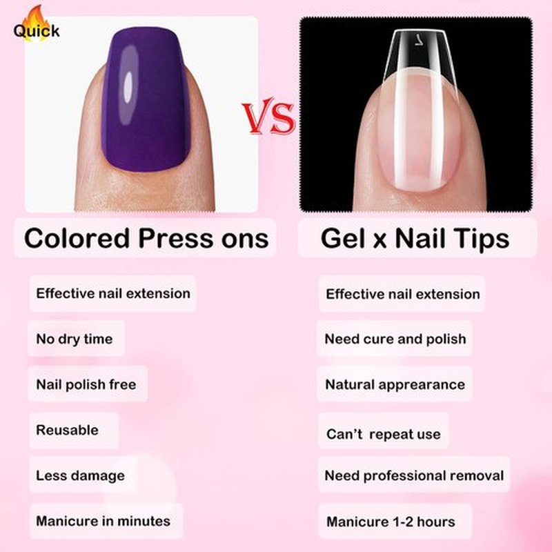 LuckForever 360pc Coffin Press Press on Nails Medium Fake Nails with Glue & Tabs, Medium Ballerina Fake Nails Press ons Nail Coffin Acrylic Glue Nail Tips False Artificial Nail Violet Stick on Nails