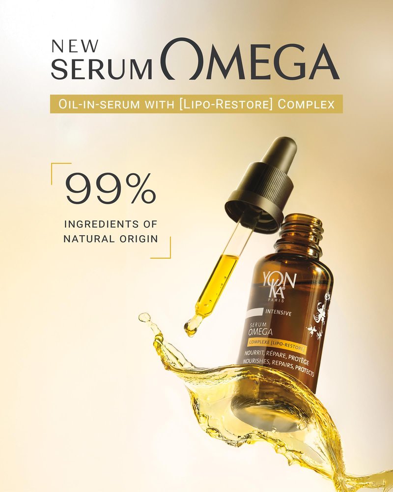 YONKA PARIS Serum Omega | Oil in Serum for Dry Sensitive Skin | Omegas 3 6 9 Lipo Restore Complex | Nourishes and Soothes Reactive Skin | Vegan Dermatologist Tested | Travel Size | 0.16 Fl Oz
