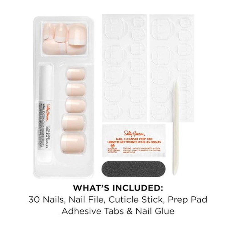 Sally Hansen Perfect Press-On Nails - Square Shape, Easy Application | 30 Nails, Glue & Adhesive Tabs | A La Mode