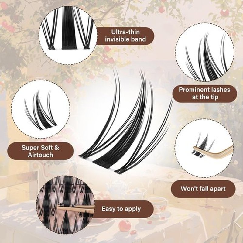 JMS&JMS Fairy Lash Clusters Kit Natural Cluster Lashes Invisible Band Manga Lashes with Lash Bond and Seal Eyelash Applictor Lash Remover Lash Extension Kit for Beginner (Fairy-8-18mix)