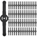 Huakaile 60 Pcs String Trimmer Head Blades Replace, Weed Eater Wacker Blades Plastic Replacement, Universal Weed Warrior Trimmer Head, Cutter Accessories for Grass Trimmer Lawn Mowers (Black)
