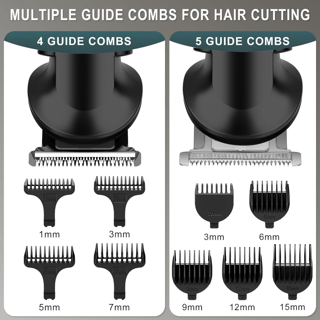 Hatteker 8-in-1 Mens Grooming Kit - Zero-Gap T-Blade Trimmer, IPX7 Waterproof Cordless Set with Hair Clipper/Beard Trimmer/Nose Trimmer, USB Rechargeable (1.5H Charge 180M Use) for Home & Travel
