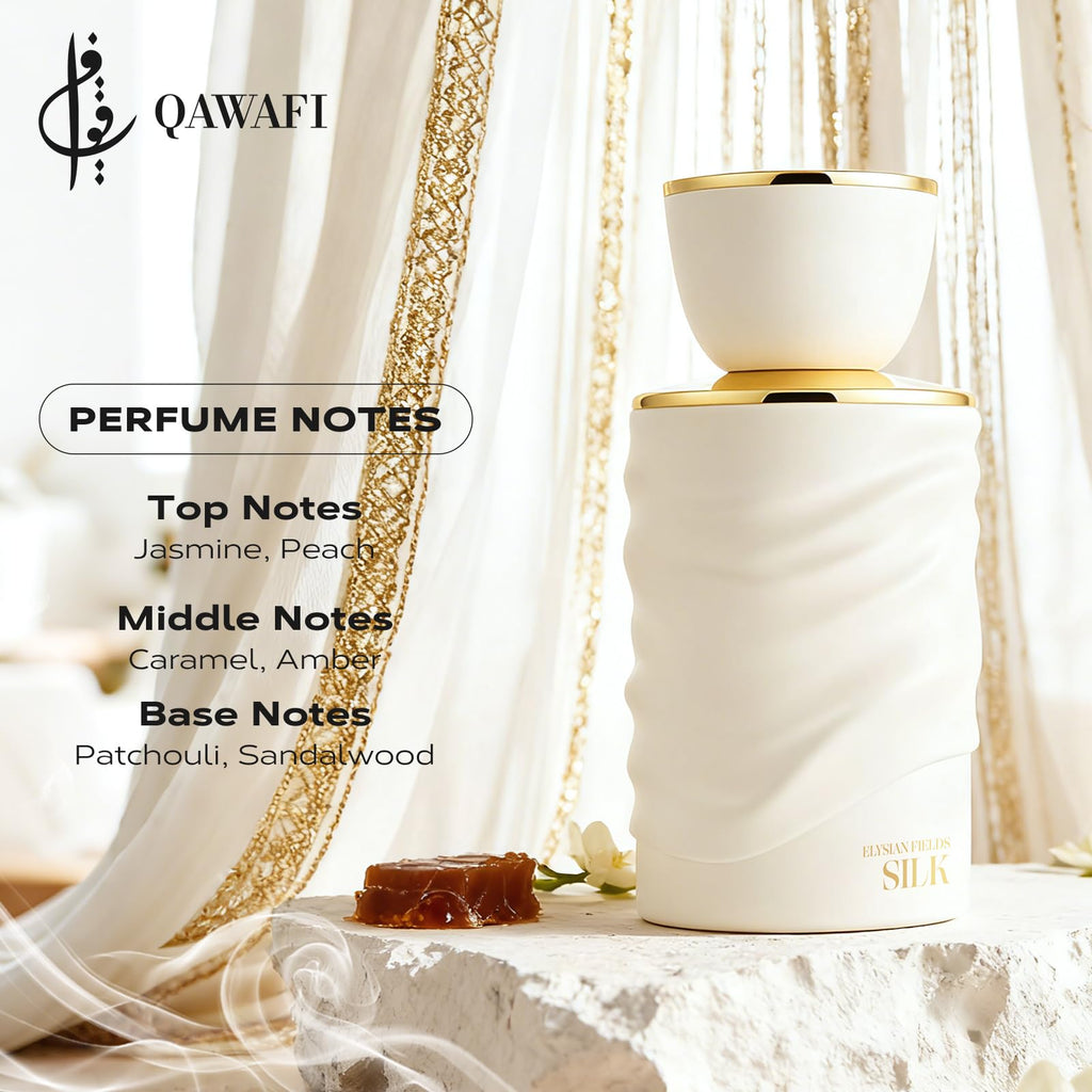 QAWAFI - Elysian Fields-Silk, Floral, Fruity, Gourmand, Vanilla Eau de Parfum Long-Lasting Fragrance for Women, 3.40 Ounce / 100 ml