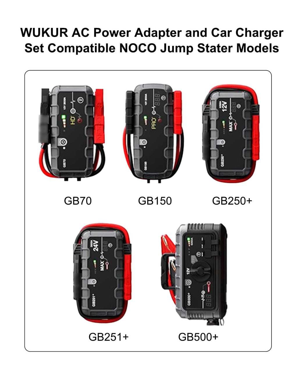 WUKUR 14V Charger Compatible with NOCO GB70 GB150 Genius Boost Jump Starter