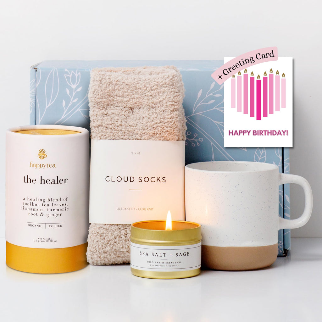 Heal Gift Box for Men and Women- Get Well Soon Gift- Sick Care Package with Get Well Soon Card- Tea Gift Set- Tea Care Package Box Gift- Theme Care Gift Box- Tea Set Box