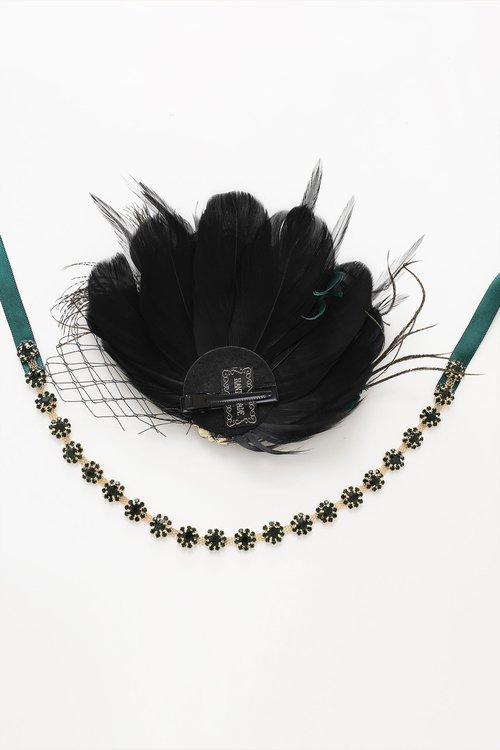 BABEYOND Flapper Headpiece for Women - 1920s Headband Roaring 20s Great Gatsby Accessories Rhinestone Feather Hair Clip