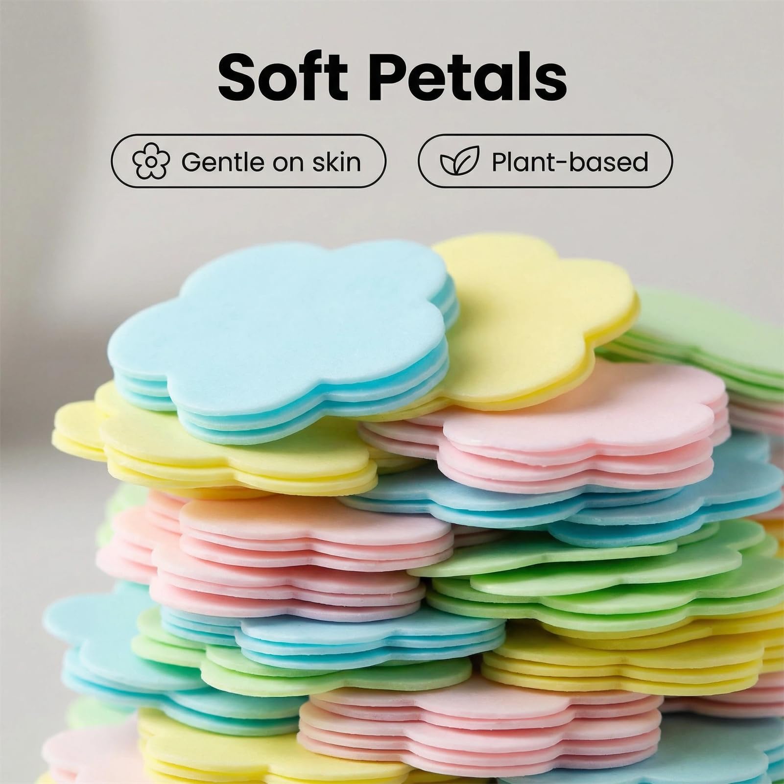 4 Different Scented Mini Fresh Portable Disposable Petal Hand Wash Sheets, Dissolvable Hand Bath Soap, Suitable for Children and Adults, Outdoor, Travel, Camping, 4 Boxes (Approx 400 Sheets)