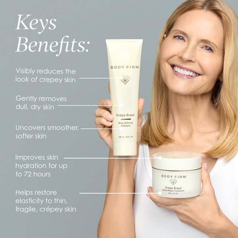 Crepe Erase BODY FIRM 2-Step Anti-Aging Treatment - Firming Moisturizer & Exfoliating Pre-Treatment for Wrinkle & Crepe Skin