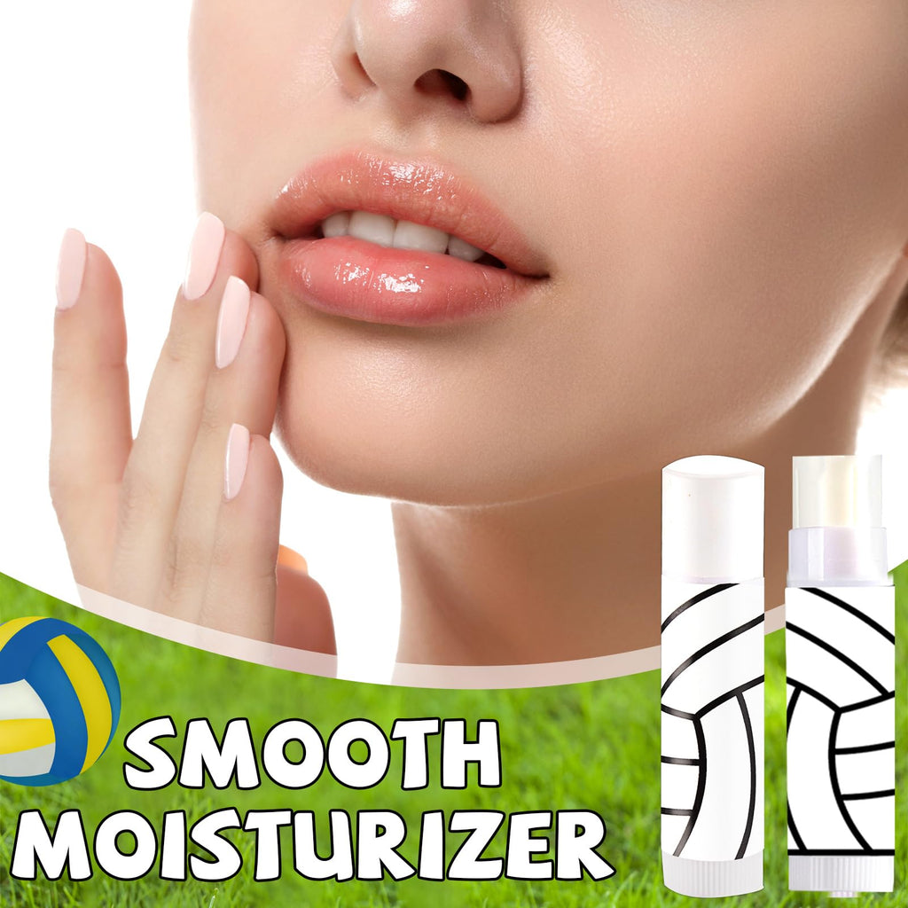 30Pcs Volleyball Lip Balm for Team Gifts Volleyball Party Favors Moisturizing Nourishing Lip Balm Gift Bulk Sports Lips Care for Players Teen Girls Men Women Sports Lovers Team Party Guest Supplies