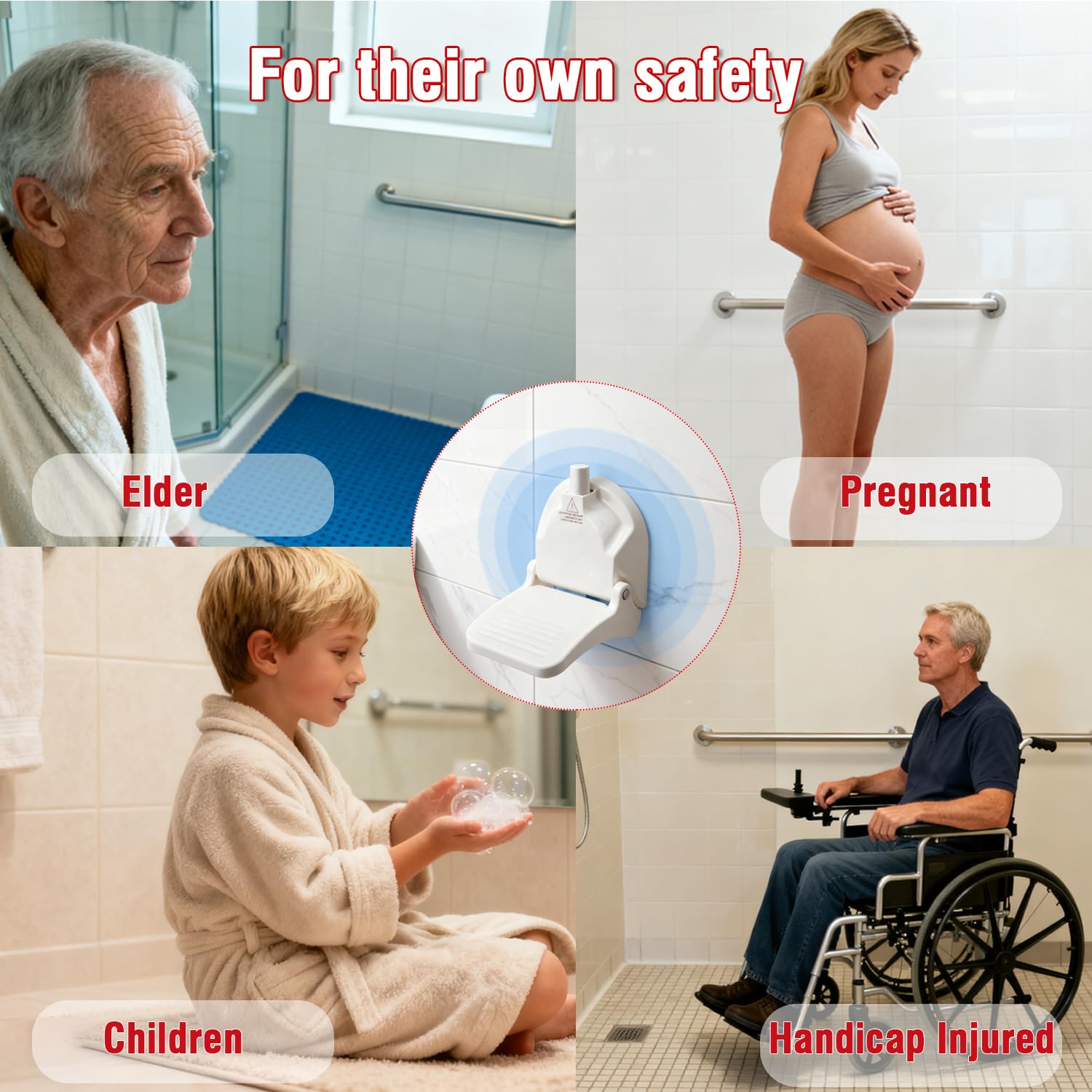 Loorieen Shower Foot Rest for Shaving Legs,Shower Shaving Foot Rest,Foot Rest for Shower with Powerful Suction Cup,Foldable Shaving Step for Inside Shower,Easy to Carry While Traveling