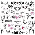 Pixel Hearts Cute Y2K Temporary Tattoos | Realistic Waterproof Fake Tats | Festival, Bachelorette, Halloween, Birthday Favors, Accessories