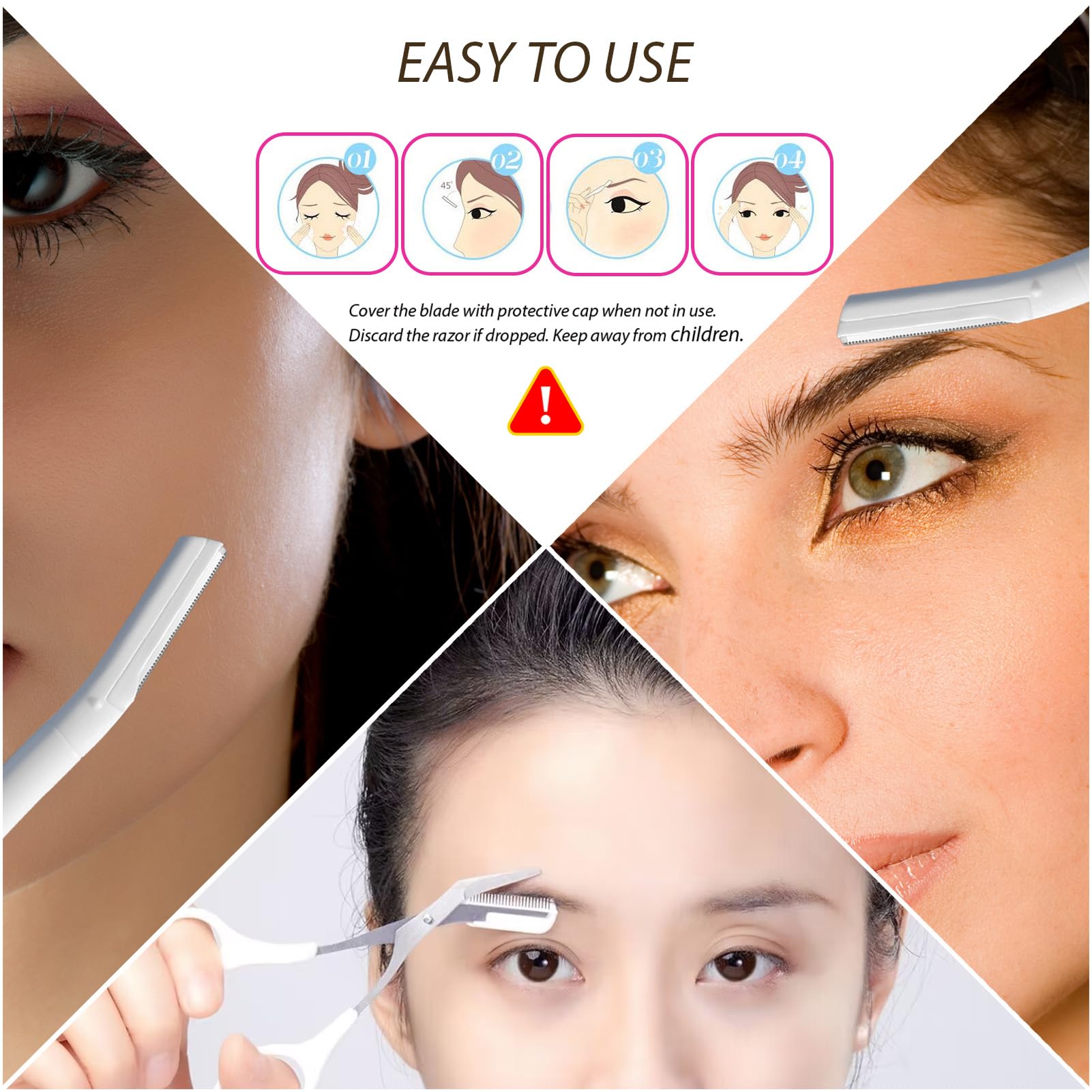 Dermaplane Razor for Women and Men - 12 Pcs Facial Shaver for Peach Fuzz, Eyebrow Hair Removal, and Gentle Exfoliation - BEAUTISILK