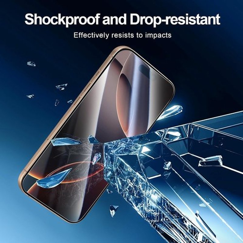 NEW'C iPhone 17 & 16 Pro Screen Protector - 3 Pack Tempered Glass, Easy Installation Tool Included | Ultra Resistant & Case Friendly
