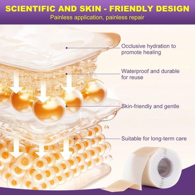 Silicone Scar Sheets, Silicone Scar Tape, Scar Tape for Keloid Bump Removal, Reusable Silicone Scar Strip for C-Section, Keloid, Surgery, Burns, Acne Scar et(1.6”x120”Roll-3M)