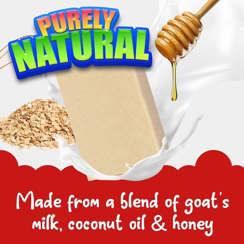 Goat Milk Baby Soap - Natural Unscented Bar for Sensitive Skin | Gentle Eczema Relief & Moisturizing Oatmeal Honey - Made in USA