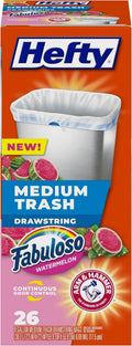 Hefty Medium Trash Bags - Watermelon Scented | 8 Gallon Size, 26 Count Pack