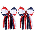 SUPCLIPS Independence Day Hair Bow Clips 3 Inch Red White Navy Blue Curly Ribbon Hair Clips Handmade School Girls Hair Accessories for 4th of July