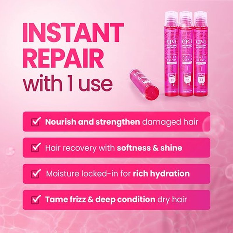 CP-1 3 Seconds Keratin Hair Treatment Set, 20ea (13ml each), Rinse Off Deep Conditioner for Dry Damaged hair, Protein Mask, Salon quality self hair care