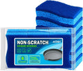 AIDEA Non-Scratch Scrub Sponges - Fast Cleaning Power for Dishes & Cookware | 6 Count