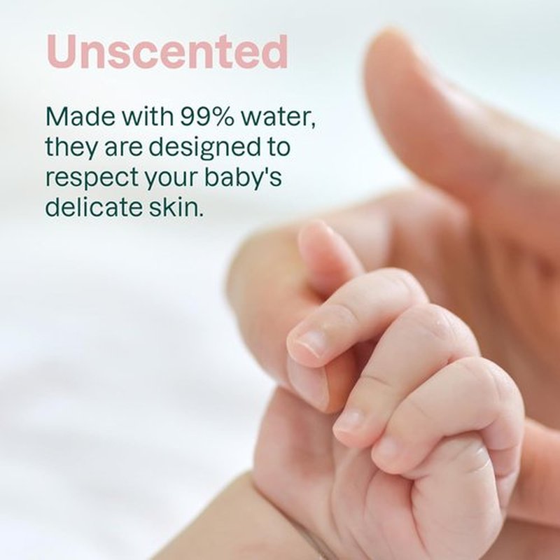 ATTITUDE Baby Water Wipes - EWG Verified, Gentle & Unscented, 99% Water, Travel Pack, 72 Count (Pack of 3)