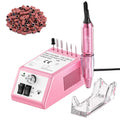 Subay Professional Finger Toe Nail Care Electric Nail Drill Machine Manicure Pedicure Kit Electric Nail Art File Drill with 1 Pack of Sanding Bands (Pink)