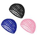 YUXIANLB 3 Pcs Hair Net Cap for Sleeping Breathable Mesh Wrap Elastic Crochet Snood Hair Protection for Night Shower Bath Makeup Ballet Wig Caps Styling Soft Comfortable Sleep Cap Black Hairs Cover