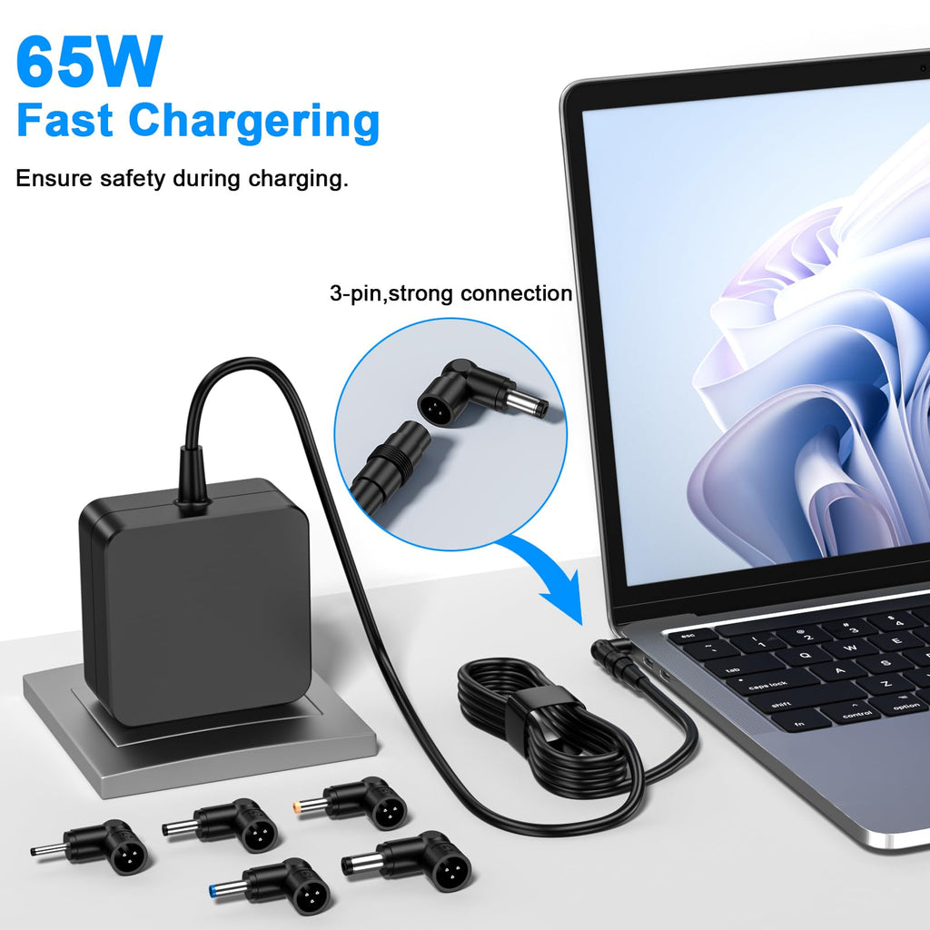 Mazzmasy 65W Laptop Charger Compatible with ASUS Vivobook 15 14 17 Flip 14 15 S13 S14 S15 Go 12 14 15 45W/33W Fast Power Adapter Replacement with 5 Round Connectors